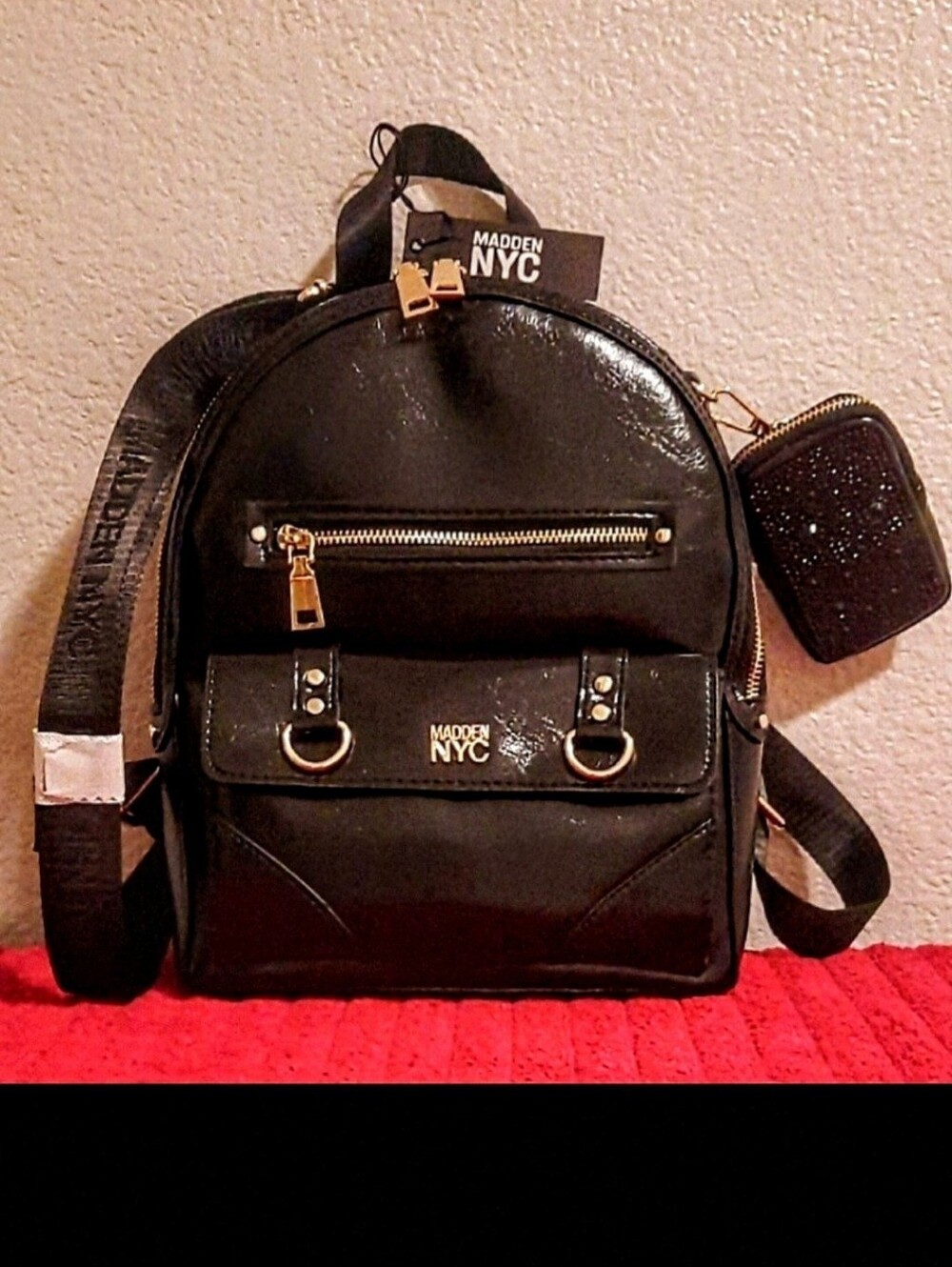 NWT Steve Madden "MADDEN NYC" BLACK BACKPACK